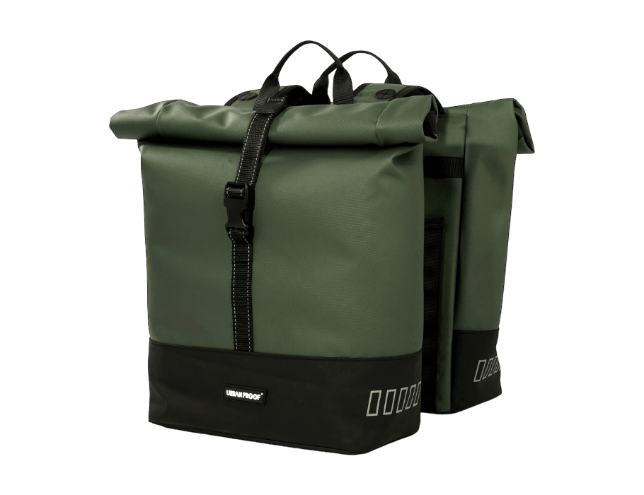 URBAN PROOF Dubbele Rolltop Bike Bag Green