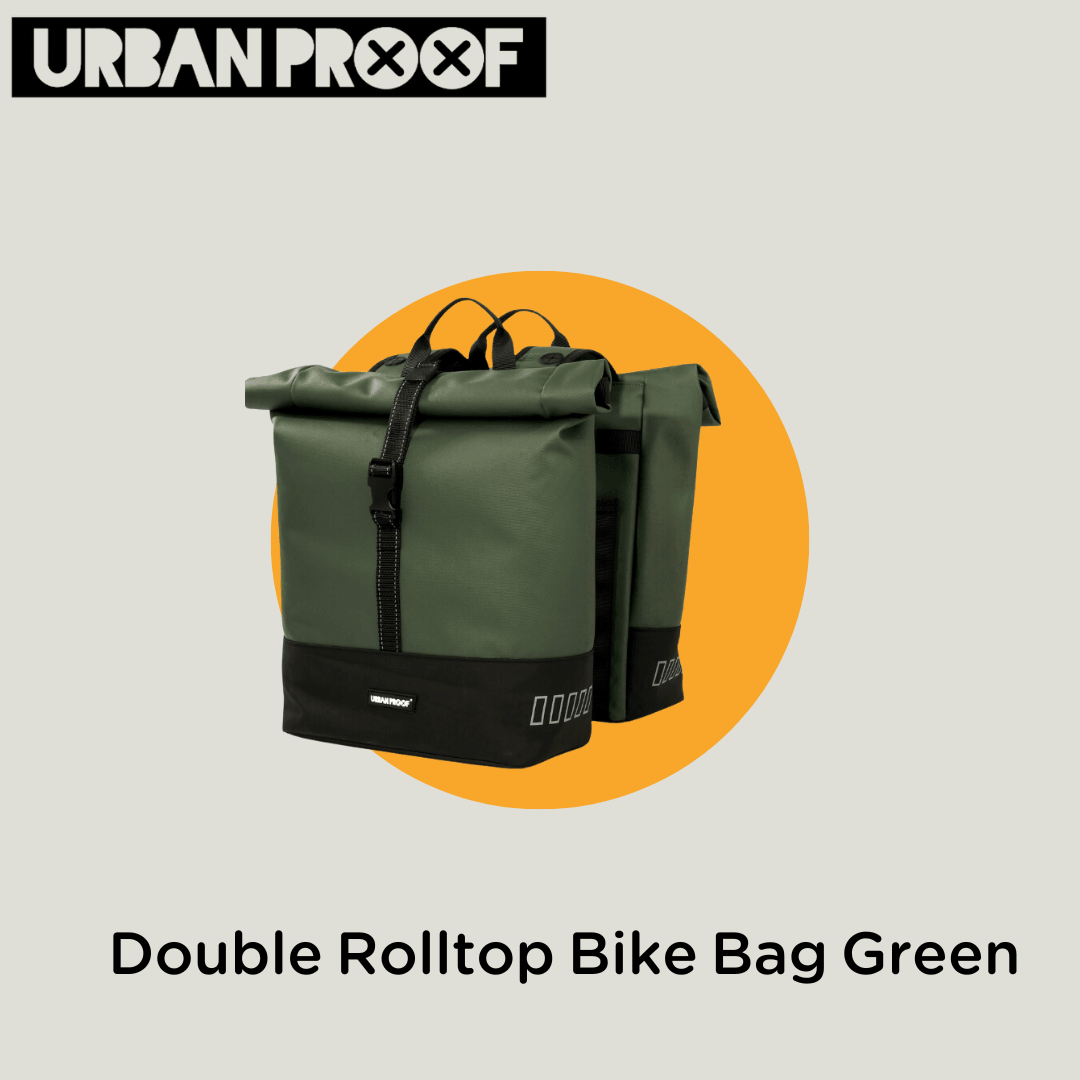 Double Rolltop Bike Bag Green