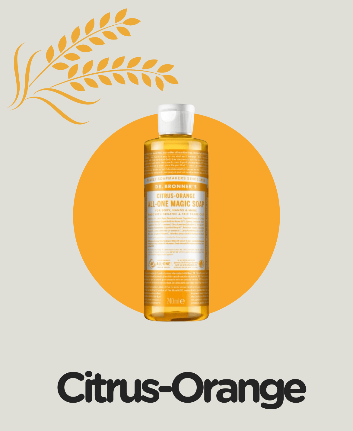 Dr. Bronner's Citrus-Orange Pure-Castile Vloeibare Zeep - Biologische Zeep