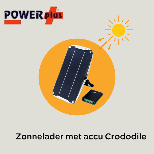 Powerplus: Zonnelader met Accu-Crocodil