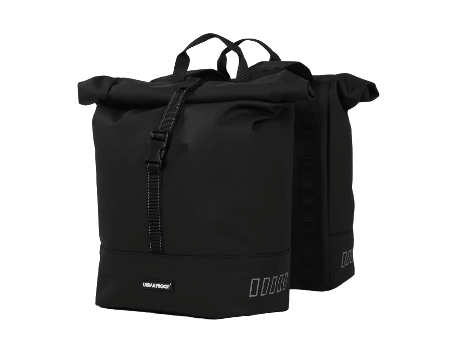 URBAN PROOF Double Rolltop Bike Bag Blac