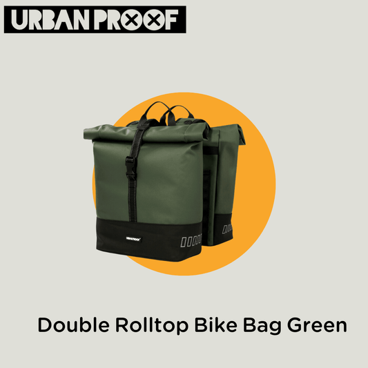 Double Rolltop Bike Bag Green