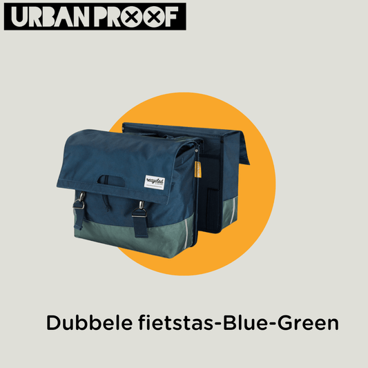 URBANPROOF Gerecycleerde Dubbele  Fietstas 40L Vibrand Blauw